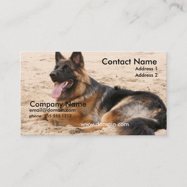 Stillstehende Schäferhund-Visitenkarte Visitenkarte (Vorderseite)