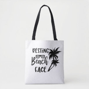 Stillstehende Strandgesichts-Wort-Tasche Tasche