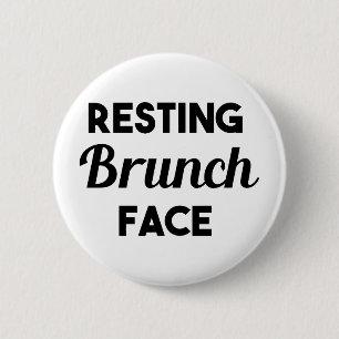 Stillstehendes Brunch-Gesicht Button