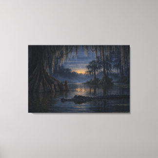 Stillwater Gator | Bayou Wildlife Art | Gespannt  Leinwanddruck