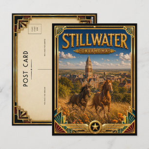 Stillwater Oklahoma Vintage Art Deco Golden Age Postkarte