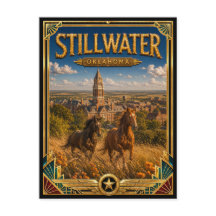 Stillwater Oklahoma Vintage Art Deco Golden Age