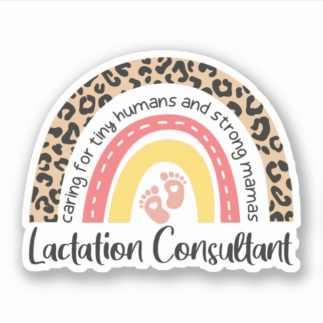 Stillzeit Berater Leopard Rainbow Stillzeit Aufkleber (Vorderseite)