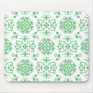 Stilmuster Minzgrün und Weiß-Blumenmatte Mousepad