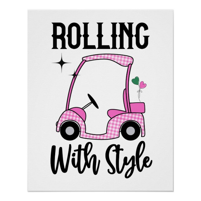 Stilrollen | Funny Golf Cart Poster (Vorderseite)