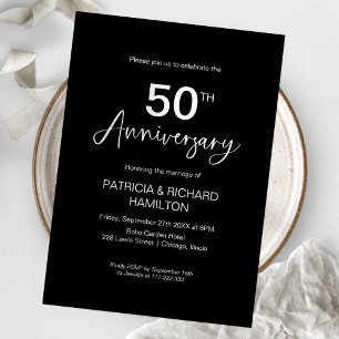 Stilsame 50. Hochzeitstag-Feier Einladung