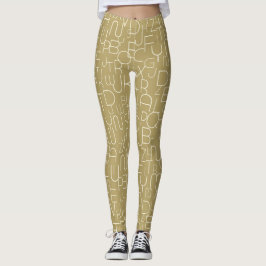 Stilschreiben in Beige und Weiß Leggings