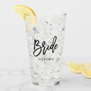 Stilschrift "Bride" Personalisiert Glas