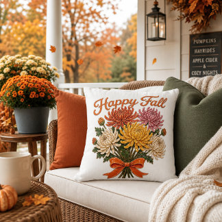 Stilsich glücklicher Herbst Blumen Chrysanthemen Kissen