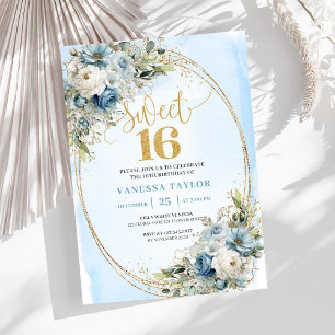 Stilsich Staubblaue Grünpflanzen Sweet Sixteen Ein Einladung