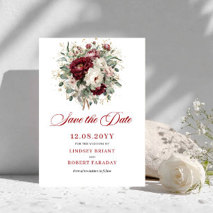 Stilsicher Blush Burgund Grünzeug Save The Date