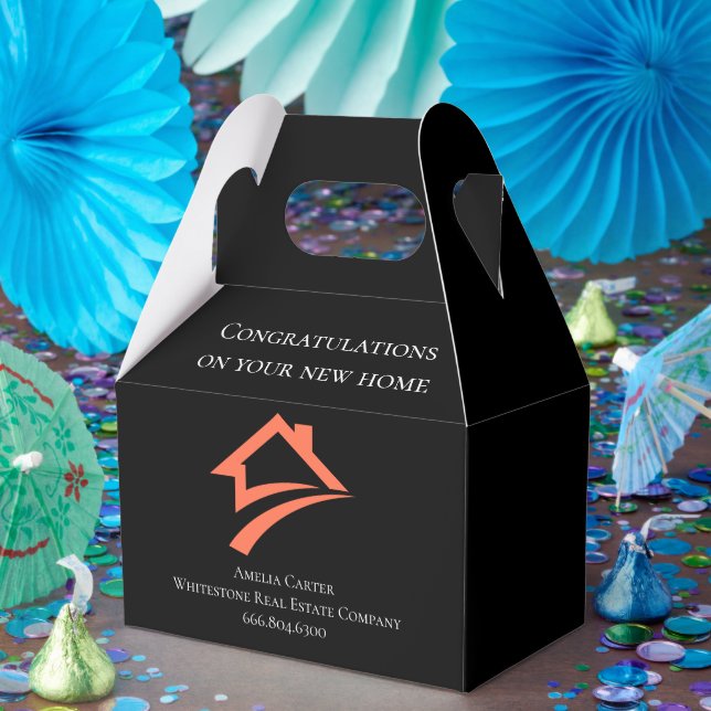 Stilsicher Einzigartiger Schwarzer Immobilienmakle Geschenkschachtel (Party)