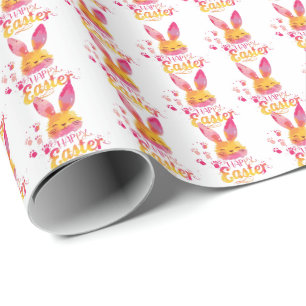 Stilsicher Farbige Süße Hase Frohe Ostern Geschenkpapier