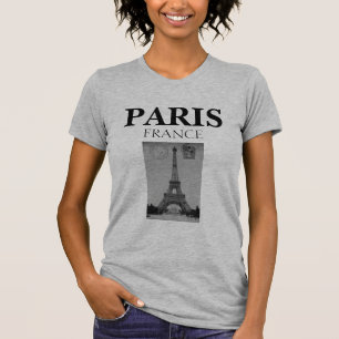 Stilsicher Vintage Schwarz-Weiß Paris Frankreich T-Shirt