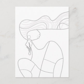 Stilsichere Frau DIY-Mode-Färbung Moderne Kunst Postkarte