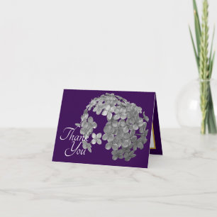 Stilsichere graue botanische Blumen Blumen Dankesc Karte