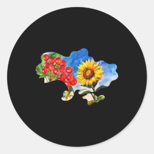 Stilsichere patriotische Blumen Symbole Blumen Tre Runder Aufkleber