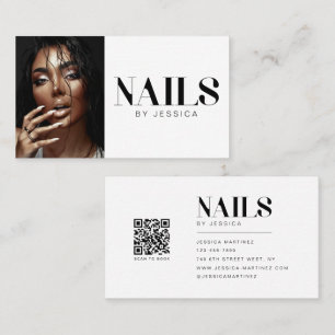 Stilsicherer QR-Code-Reservierung Nagelstudio Visitenkarte
