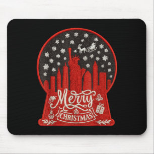 Stilstil, frohe Weihnachten New York Skyline Mousepad