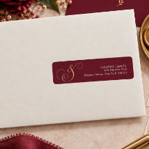 Stilsvolle burgunderrote goldene Typografie Hochze