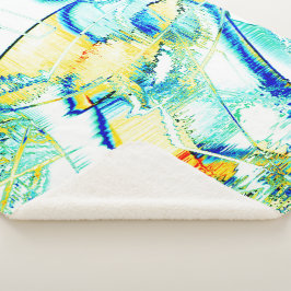 Stiltinte nein, Bild mit gelbem, zyanblauem Fleck Sherpadecke