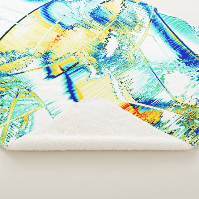 Stiltinte nein, Bild mit gelbem, zyanblauem Fleck Sherpadecke (3/4)