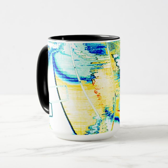 Stiltinte nein, Bild mit gelbem, zyanblauem Fleck Tasse (Vorderseite Links)