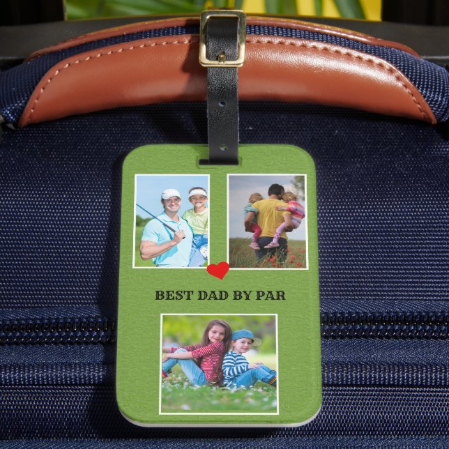 Stilvoll 3 Foto Bester Vater Par Gepäckanhänger (Vorderseite Insitu 2)