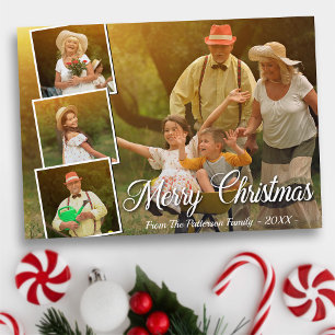 Stilvoll 4 Foto Frohe Weihnachten Karte