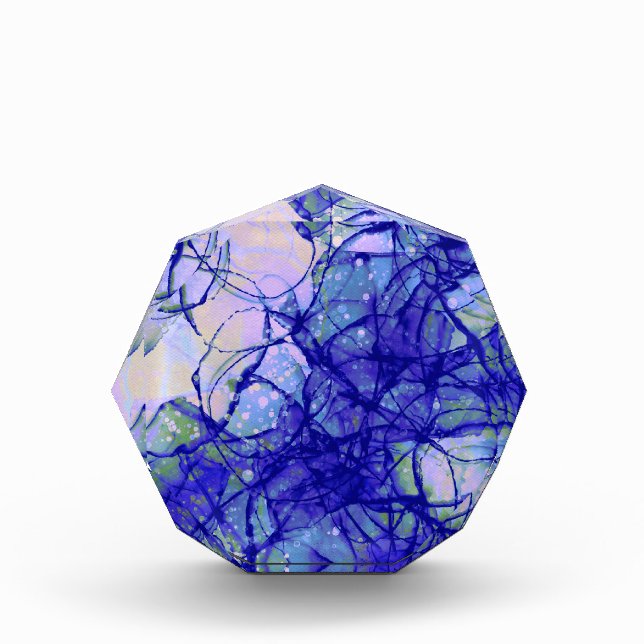 Stilvoll Abstrakt Art Blue und Lilac Fotoblock (Vorderseite)