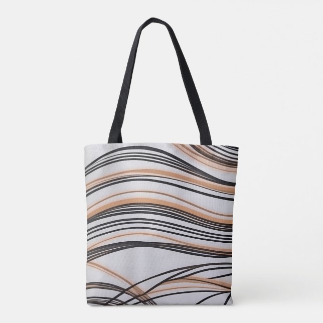 Stilvoll abstrakte Fließline Art Chic Herbst Tasche (Rückseite)