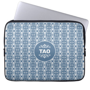 Stilvoll Abstraktes Tao-Muster in Kaschmir Blau Laptopschutzhülle