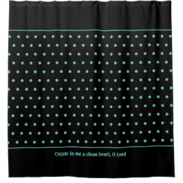 Stilvoll anpassbarer AQUAMARINER Polka Dot Black Duschvorhang