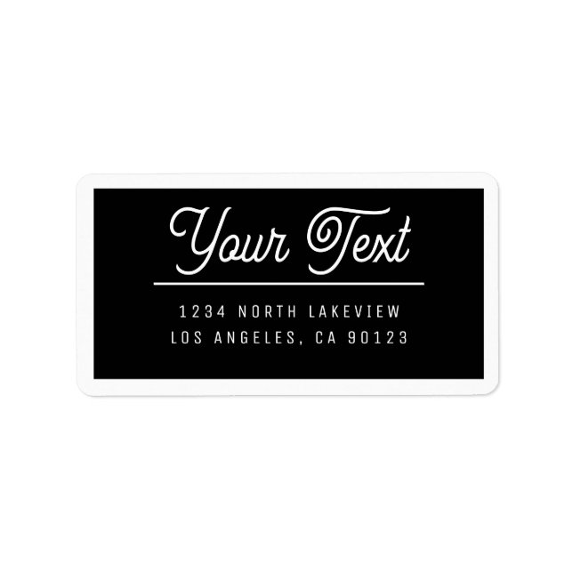 Stilvoll anpassbarer Text ohne Grenzen Adressaufkleber (Vorne)