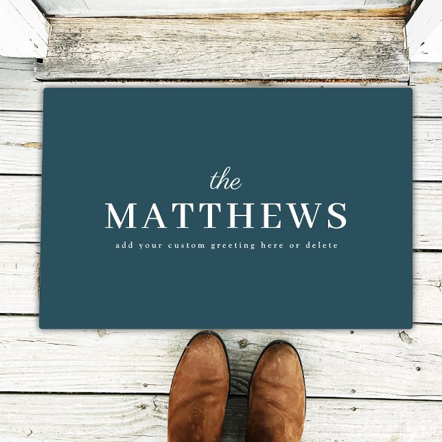 Stilvoll Aquamarin | Modern Minimal Trendy Blue Na Fußmatte (Von Creator hochgeladen)