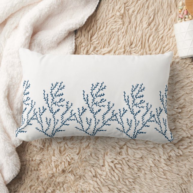 Stilvoll Aquamarines Blaualgenmuster - Ocean Theme Lendenkissen (Decke)
