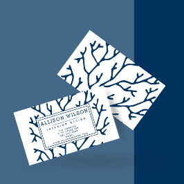 Stilvoll Aquamarines blaues Korallenmuster - Thema Visitenkarte