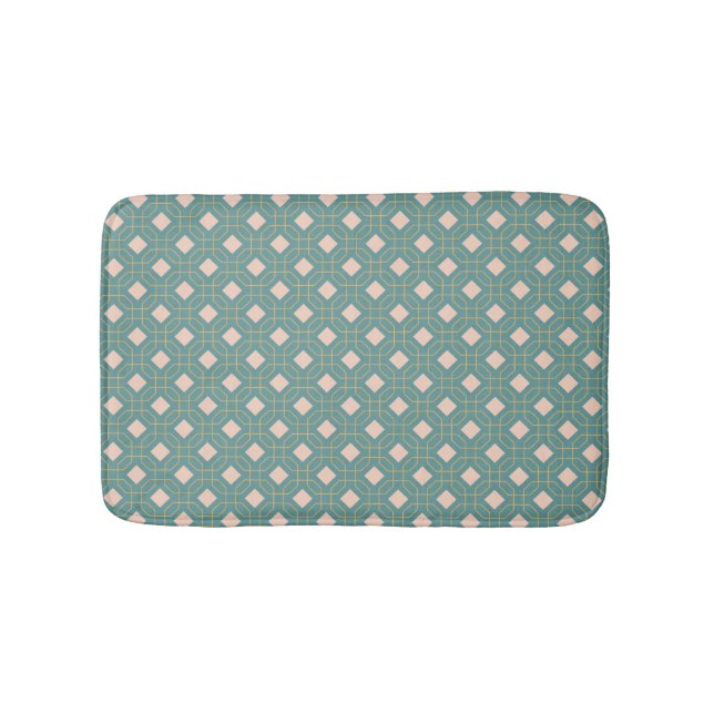 Stilvoll Aquamarines Blush Mid Century Modernes De Badematte (Vorderseite)