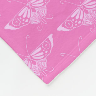 Stilvoll Art-Deco-Schmetterling - orchid pink Fleecedecke