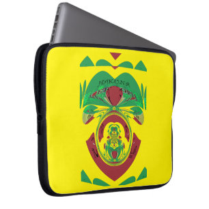 Stilvoll äthiopisches Rot, Golden, Green: Schützen Laptopschutzhülle