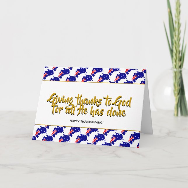 Stilvoll AUSTRALIA dank ERNTEDANK Feiertagskarte (Vorderseite)