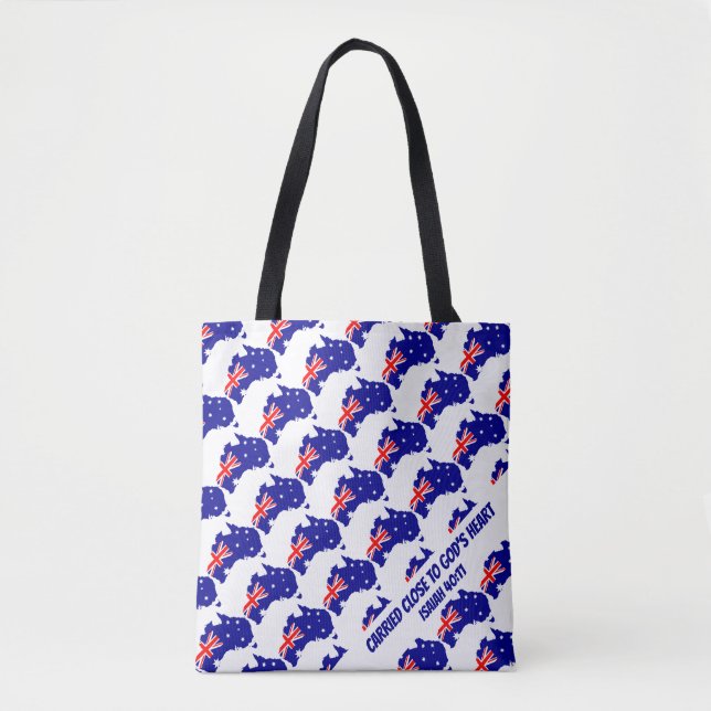 Stilvoll AUSTRALIA FLAG Christliche Schrift Blau Tasche (Vorderseite)