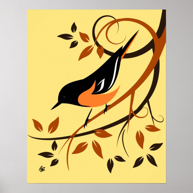 Stilvoll baltimore Oriole Art Poster (Vorne)