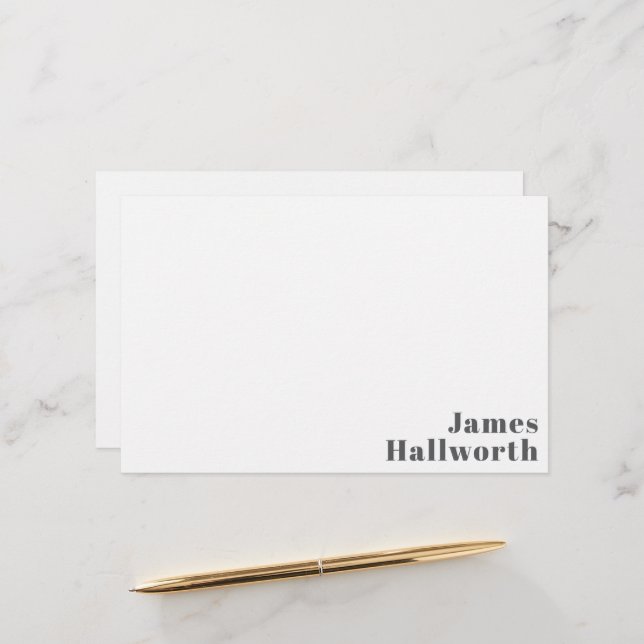 Stilvoll bearbeitbarer Retro Moderner Text | Grau Briefpapier (Vorderseite/Rückseite Beispiel)