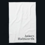 Stilvoll bearbeitbarer Retro Moderner Text | Grau Geschirrtuch<br><div class="desc">Stilvoll anpassbarer grauer Text,  bearbeiten,  wie Sie möchten!</div>