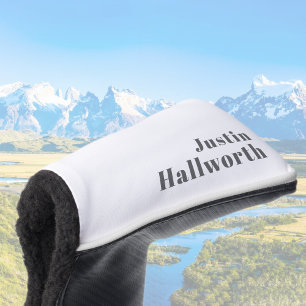Stilvoll bearbeitbarer Retro Moderner Text Grau Golf Headcover