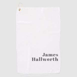 Stilvoll bearbeitbarer Retro Moderner Text   Grau Golfhandtuch