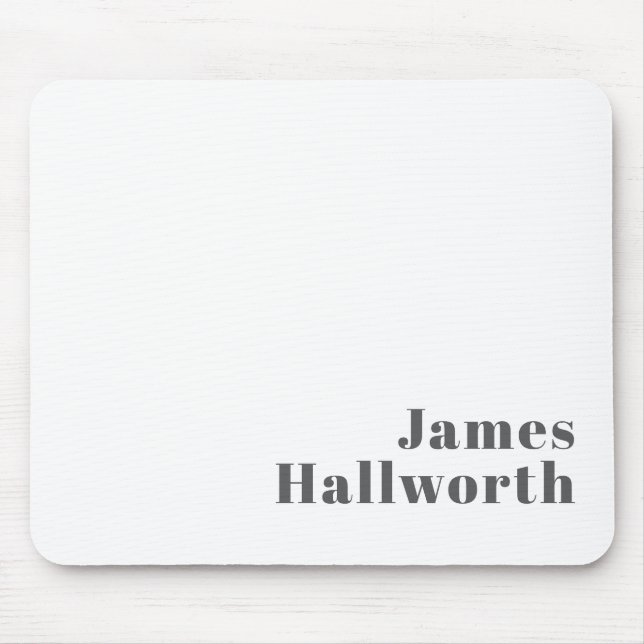 Stilvoll bearbeitbarer Retro Moderner Text | Grau Mousepad (Vorne)