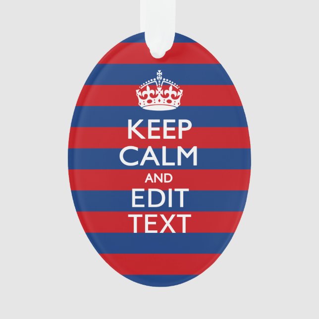 Stilvoll BEHALTEN CALM und Text auf Streifen Ornament (Vorderseite)