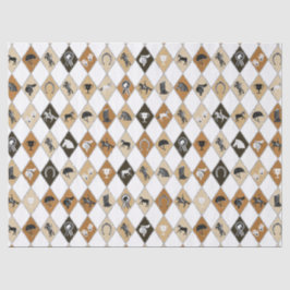 Stilvoll Beige Brown Reittier Diamond Muster Seidenpapier